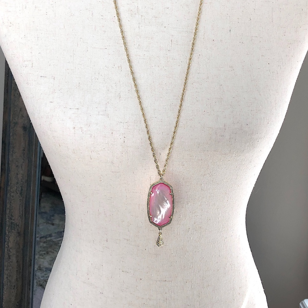 Kendra Scott Rayne Gold Long Pendant Necklace w/ charm added